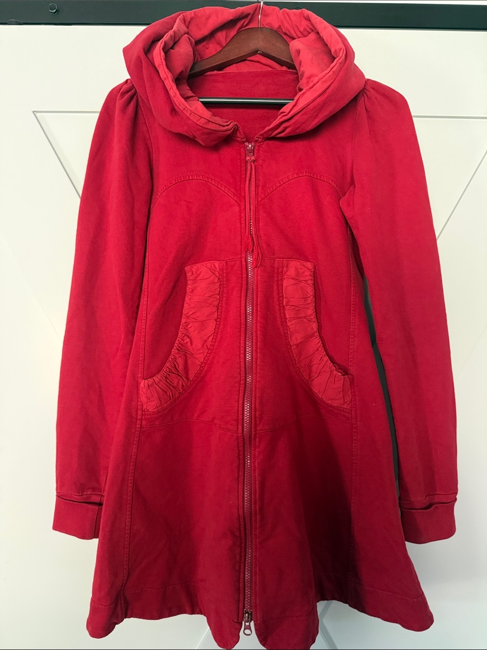 Prairie Underground Red Hooded Zip Jacket
